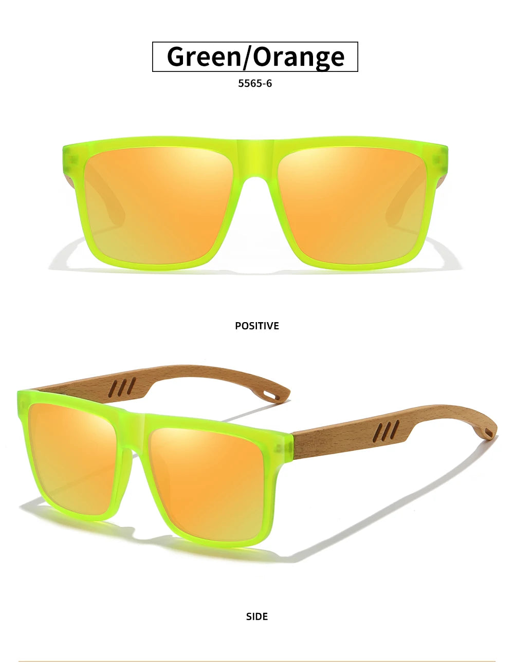 GM New Arrivals Black Wooden Polarized Sunglasses for Men Bamboo Sunglasses Red UV400 Lenses Fashion Driving Shades S5565