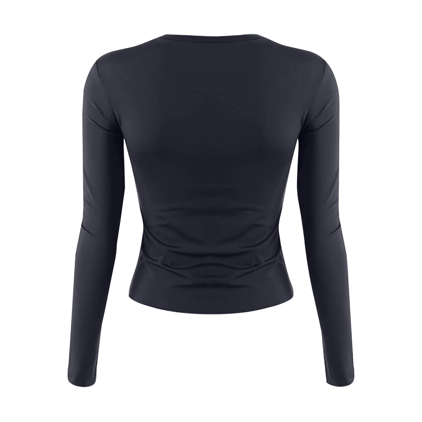 Women’s Cotton O-Neck Long Sleeve Cropped Top