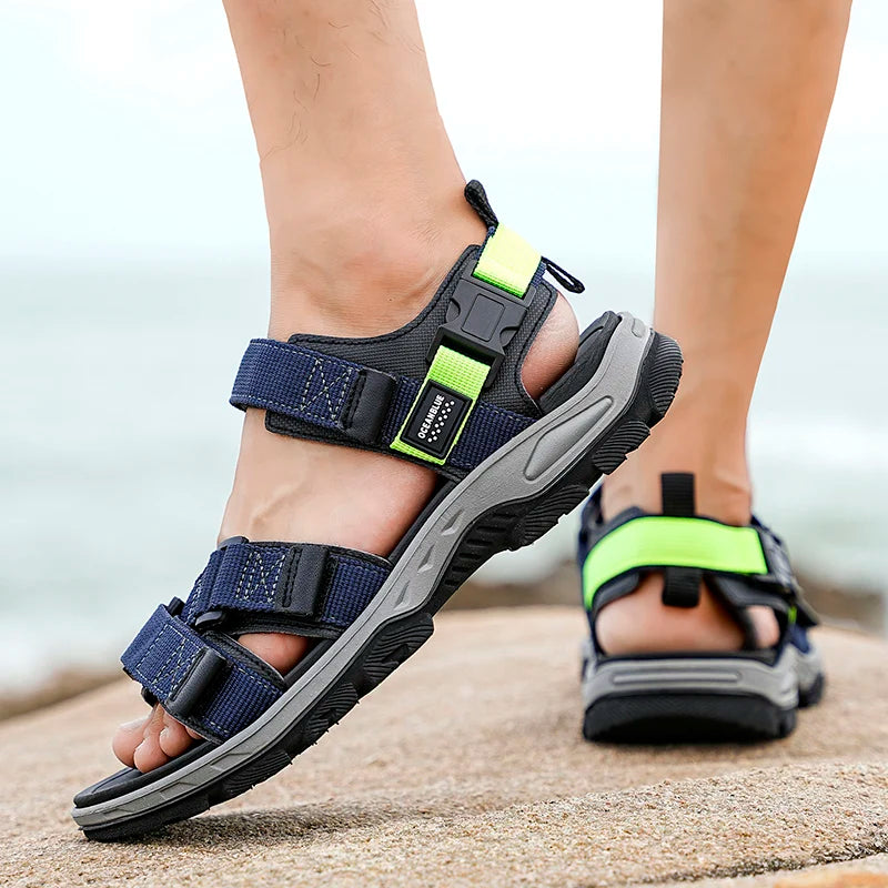 Men's Summer Polyester Sandals Lightweight Casual Beach Shoes