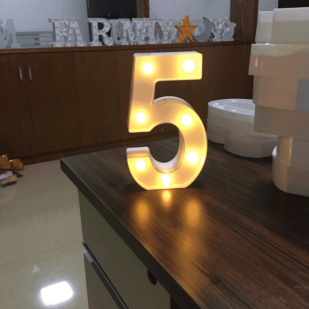 LED Letter and Number Light Set PVC Warm White Decor