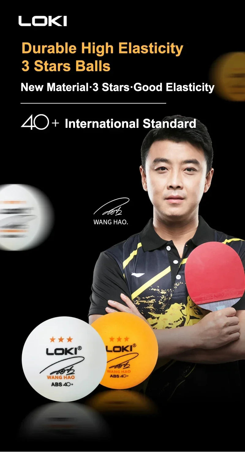 50/100PCS LOKI Table Tennis Balls 3 Star 40+ New ABS Plastic Material Ping Pong Balls with Seam Club Training Ping Pong Balls
