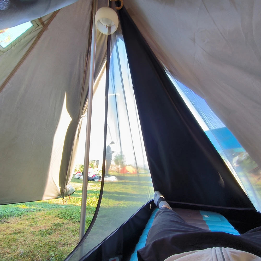 Hot Tent With Chimney Window Ultralight Double Layer Tipi Teepee 1 Person