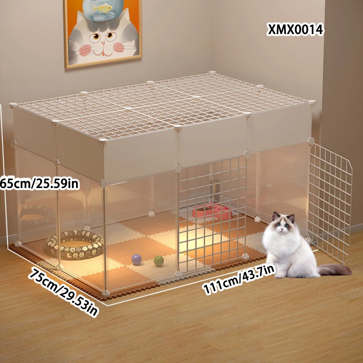 Pet Fence Household Isolation Cat Cage Dog Fence Large Free Space Indoor Cat Nest Assembly Cage Cat Cage
