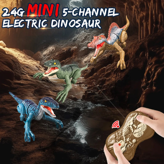 2.4GHz Remote Control Dinosaur Robot Walking And Roaring Mini Dinosaur Light And Sound Ideal Children's Birthday Christmas Gift