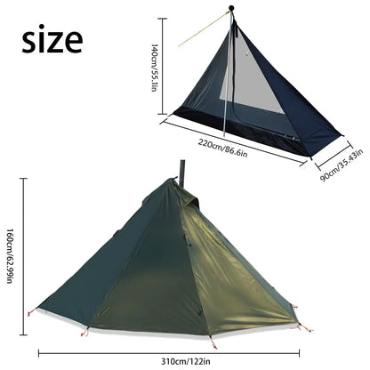 Hot Tent With Chimney Window Ultralight Double Layer Tipi Teepee 1 Person