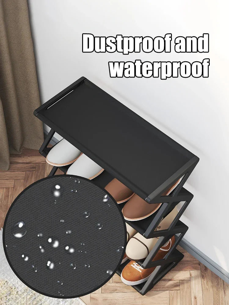 Four Layer Shoe Storage Rack PU Material Solid Color Holds 9 To 12 Pairs