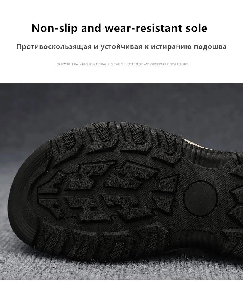 Genuine Leather Men's Sandals With Hook and Loop Closure