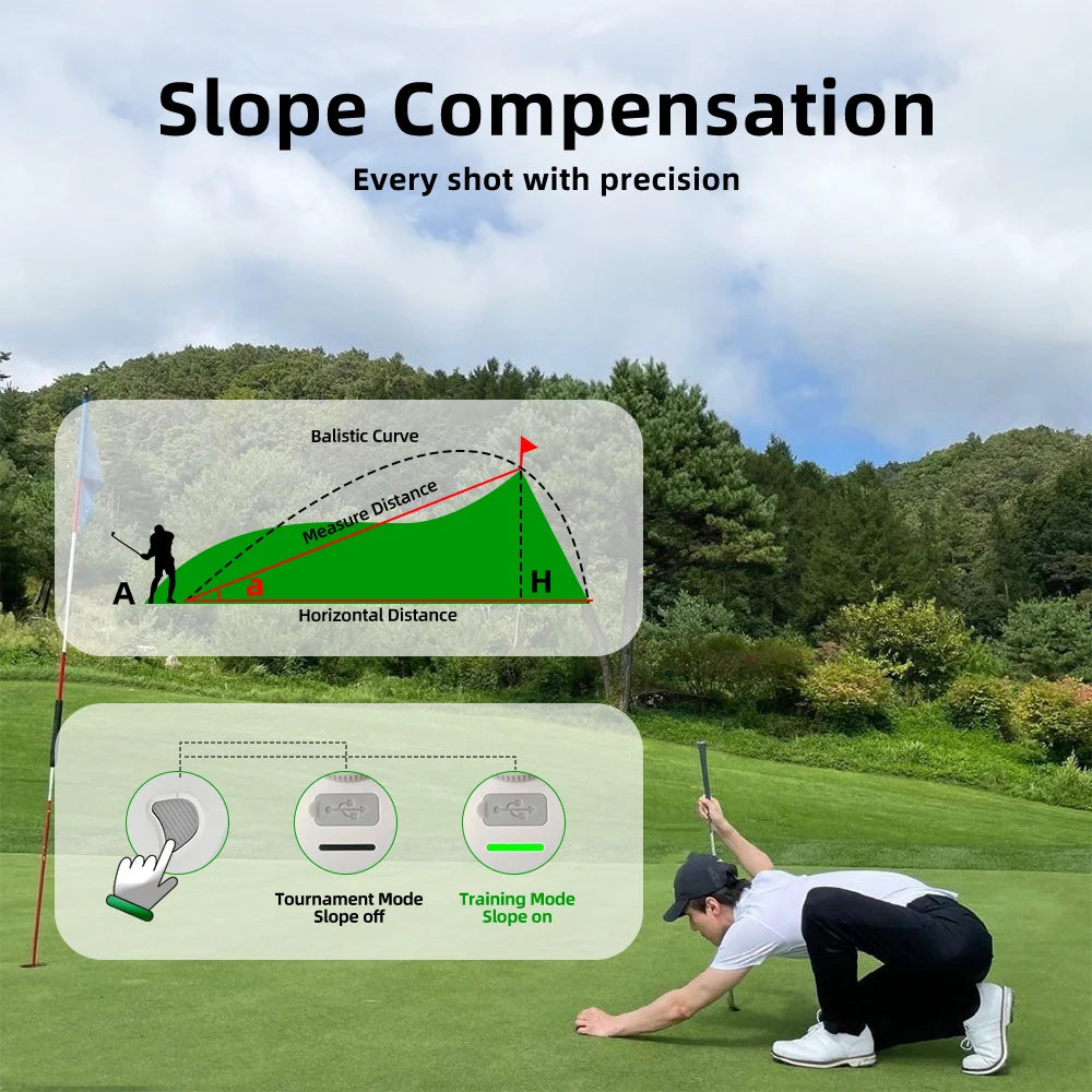 Nohawk Golf Rangefinder with Slope Switch 600/1000Yds Range Finder with Flag Pole Locking Vibration Magnetic Strip for Golfing