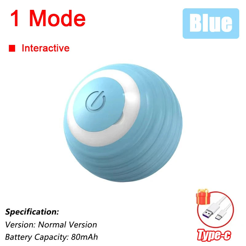 Interactive Smart Rolling Ball Toy for Cats & Dogs, Rechargeable Automatic Pet Play Toy