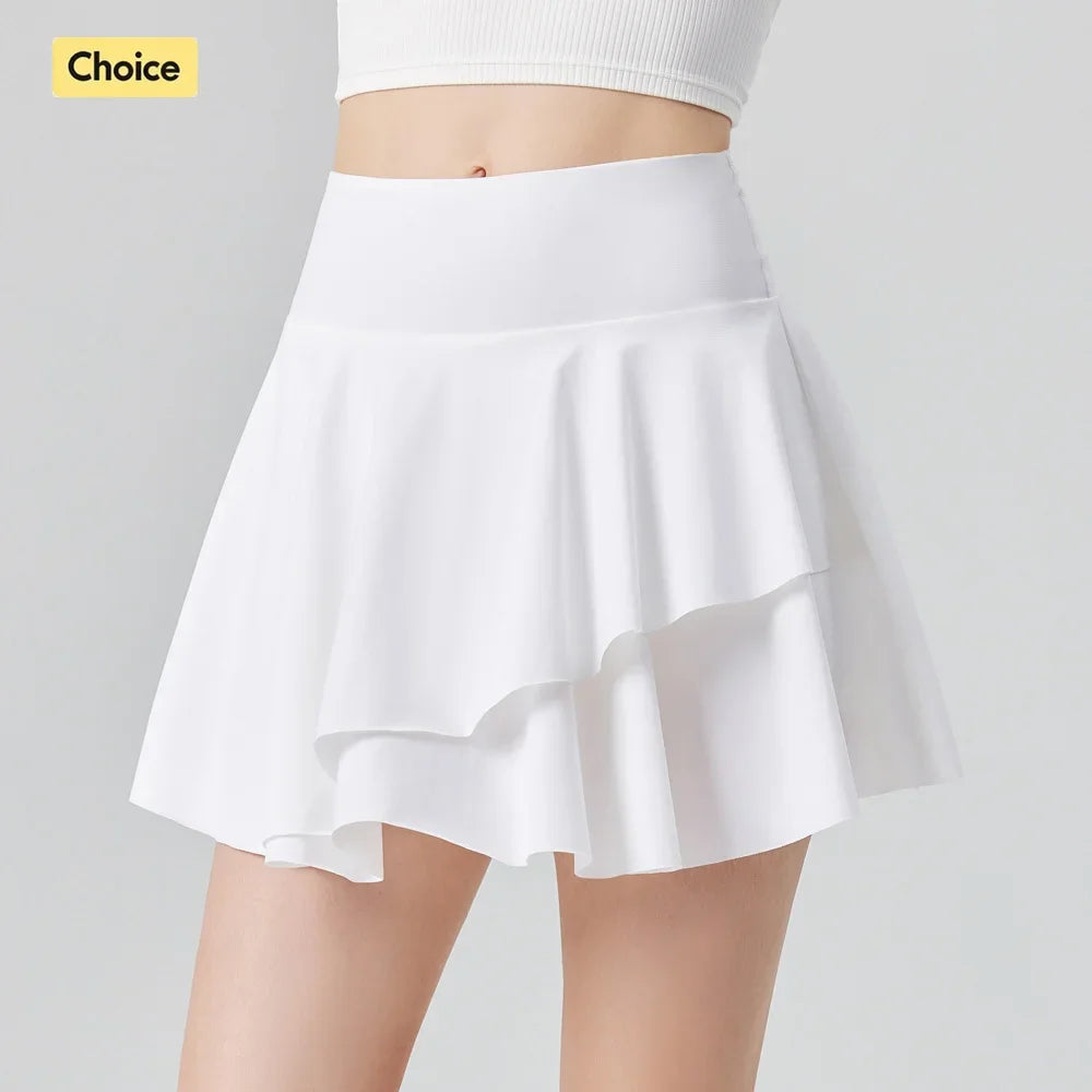 Sun Protection Tennis Skirt with Shorts for Women High-waisted Sun Block and Pleated Skirt Golf Skort Yoga Dresses with Leggings