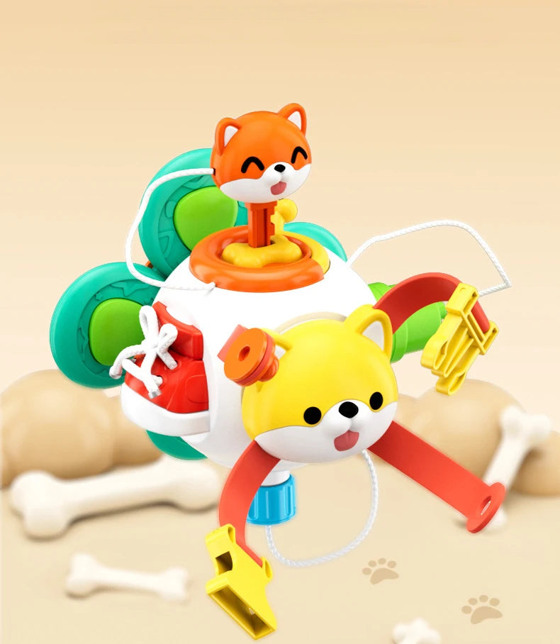 Baby Busy Board Cube Montessori Sensory Toys for Toddler Educational Learning Activities Travel Toy Lock Box Fine Motor Skill