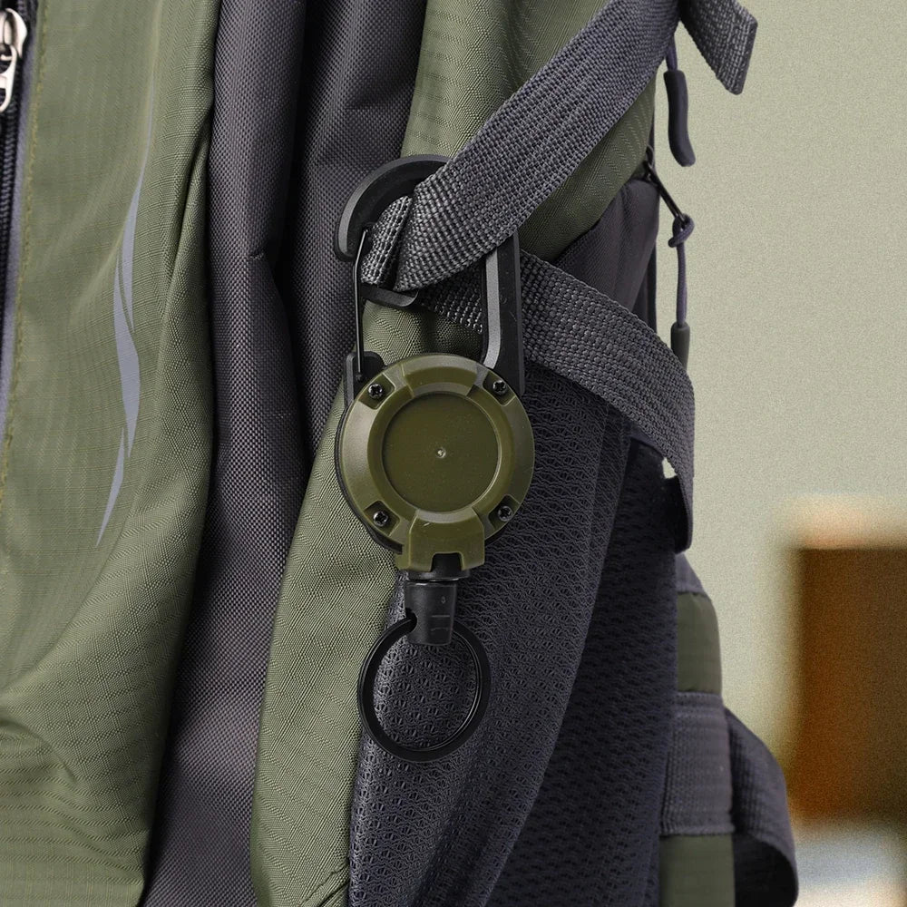 Retractable Wire Rope Carabiner, Plastic Body, 4x12.5cm, 60cm Cord