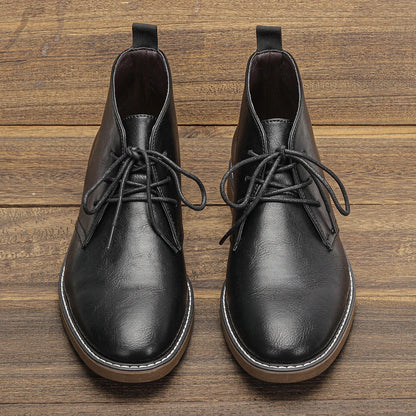 Desert Boots Ankle Boots For Men Leather Lace Up Low Heel
