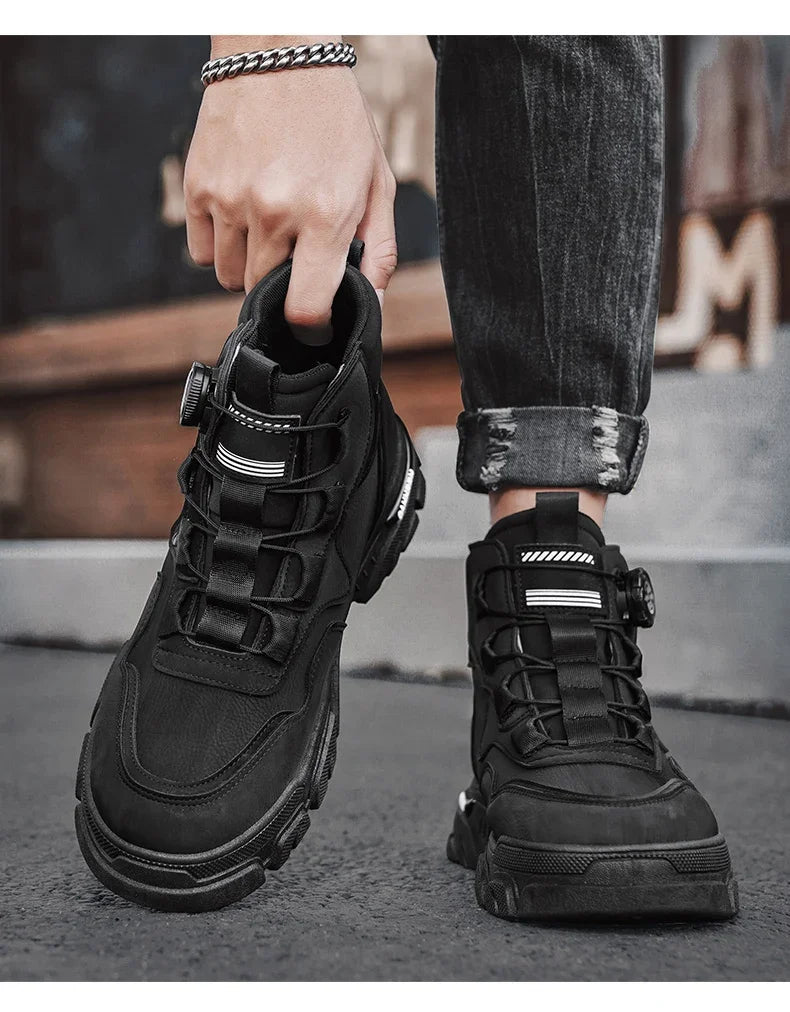 Winter Leather Boots Ankle Outdoor Work Chelsea Style