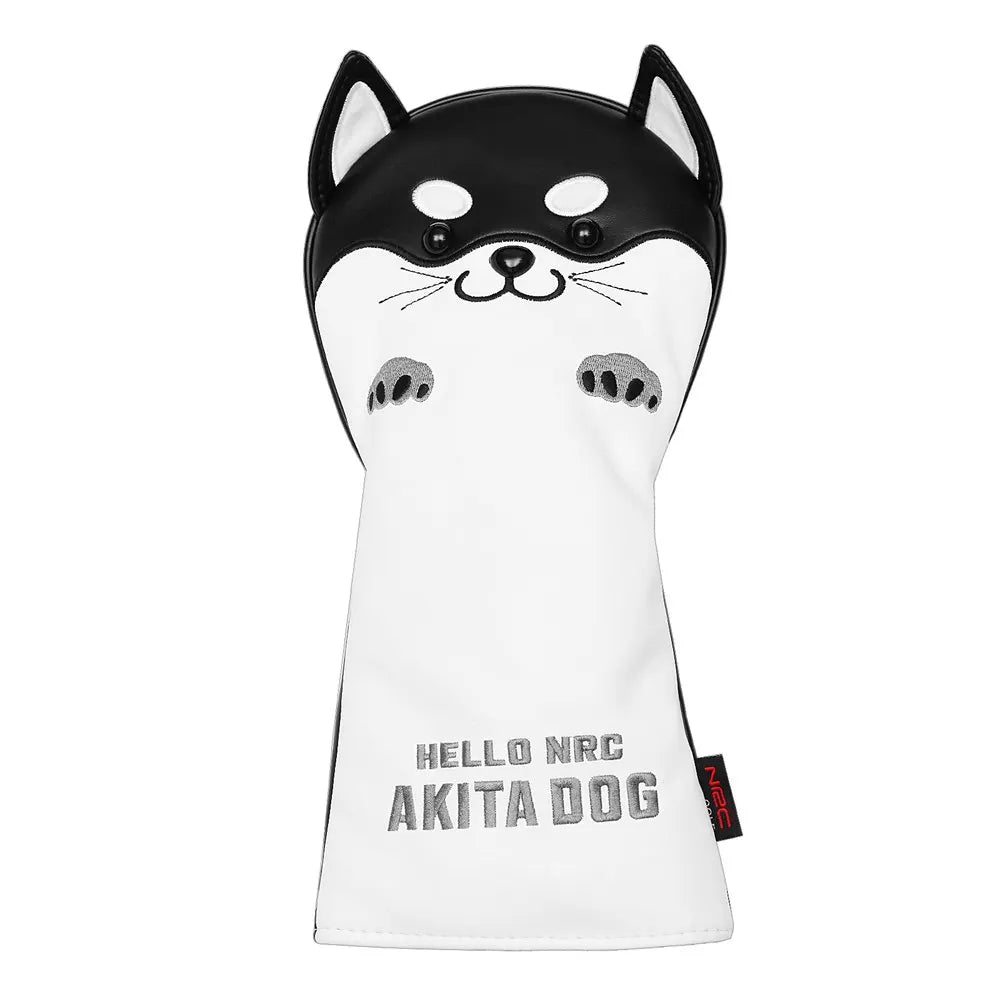 NRC Golf Club Headcovers Driver Fairway Wood Hybrid Covers Set Lovely AKITA Dog Cartoon Animal 460cc