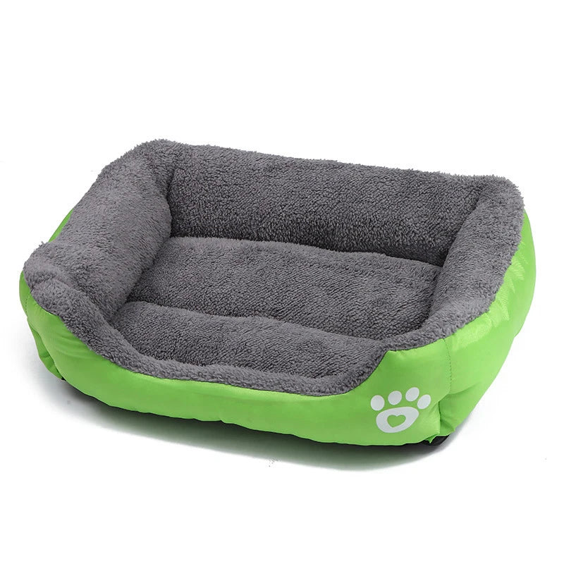 Large Square Dog Bed – Plush Cat Nest and Dog Sofa, All-Season Waterproof Mattress