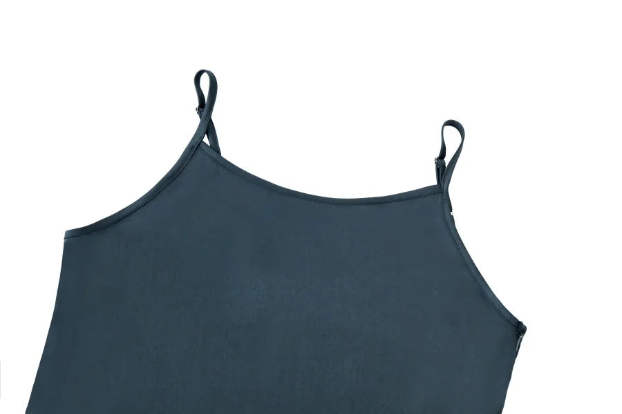 AS AW25 elegance slip satin dress + knitting cross top +mockneck woman clothing set adjustable maxi floor length