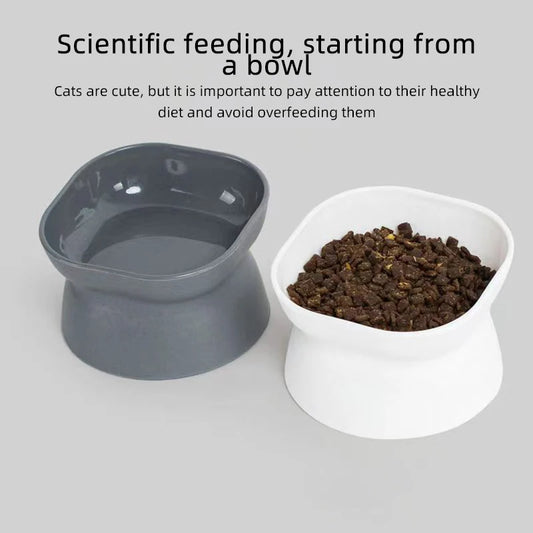 Dual-purpose Cat/Dog Food Bowl, Elevated Anti-Vomiting Cat Feeder Whisker Stress-Free Dog Plastic Cat Feeding Bowls