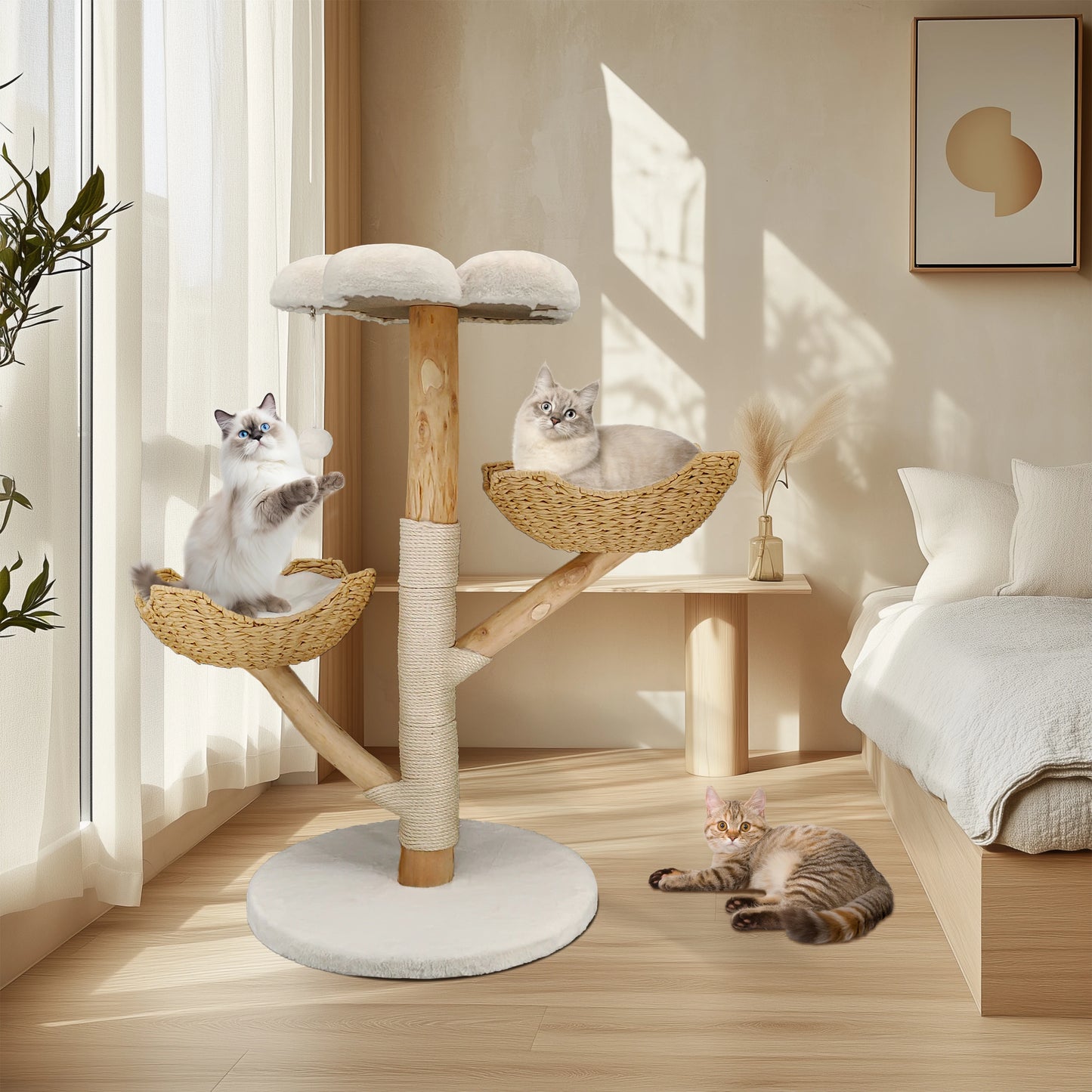 Bingopaw Cat Tree Tower Condo Furniture Scratch Post for Kittens Pet House Play