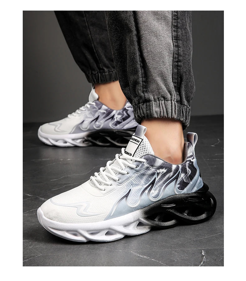 Summer Unisex Running Shoes Men Women Lightweight Mesh Breathable Comfortable Flat Soft Tennis Shoes Lace-up Sneakers Man 36-46