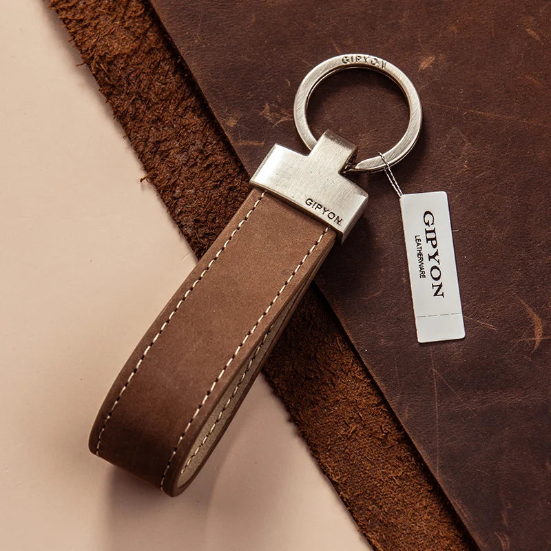 Exquisite Cowhide Keychain for Car or Bag – Durable & Fashionable