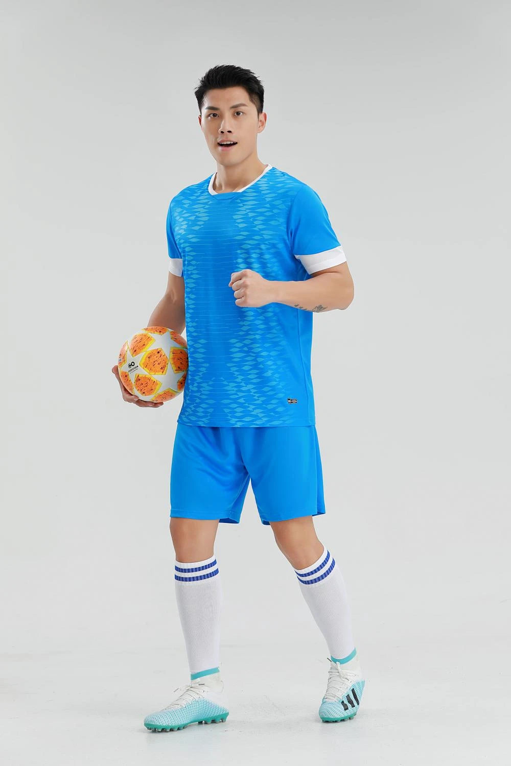 Mens Women Kids Soccer Set Short Sleeve Football Jerseys Uniforms Shirts Shorts Team Training Sport Kit Clothing Suit Breathable