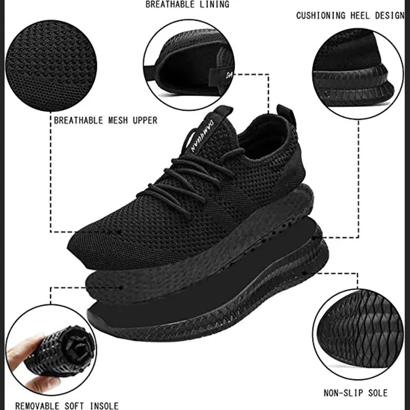 Unisex Breathable Running Shoes Lace Up Lightweight Casual Gym