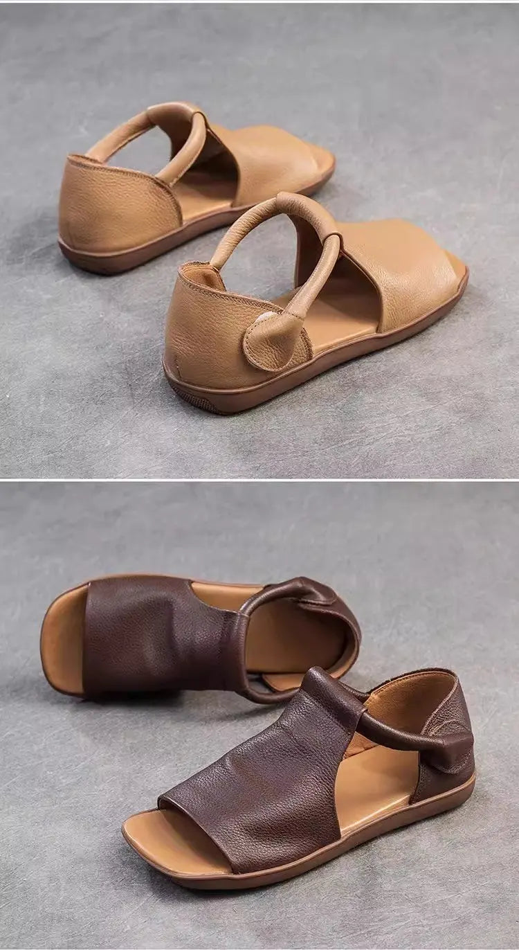 Women's Open-Toe Flat Sandals with Cross Strap & Adjustable Ankle Strap - Summer Casual Lightweight Walking Shoes for Women, Min