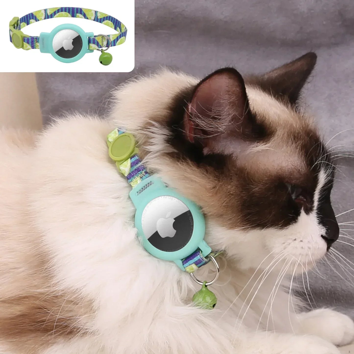 Pink Nylon Cat Collar With Bell For Tracking Device