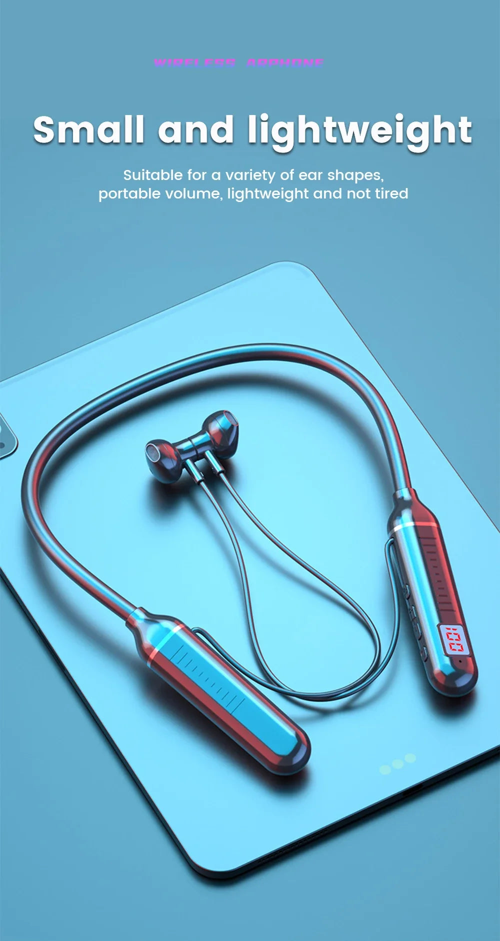 New Bluetooth Earphones Wireless Headphones Magnetic Sport Neckband Neck-hanging TWS Earbuds Wireless Blutooth Headset with Mic