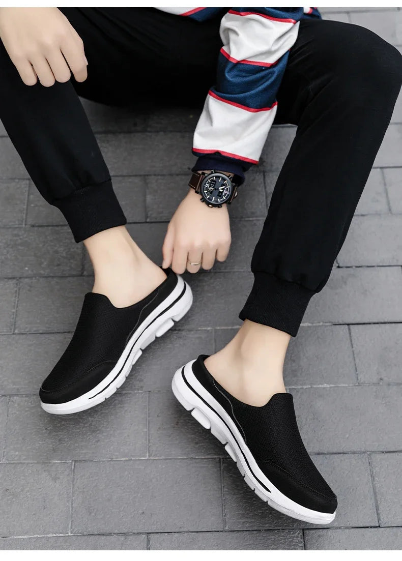 Men's Summer Breathable Indoor Slippers With Thick EVA Bottom Size 39-48