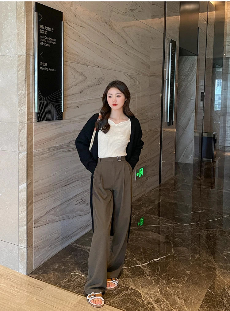 2025 Basic V-neck Chic  Autumn Winter Pullover Women Female Knitted Ribbed Sweater Slim Long Sleeve Badycon High Quality Sweater