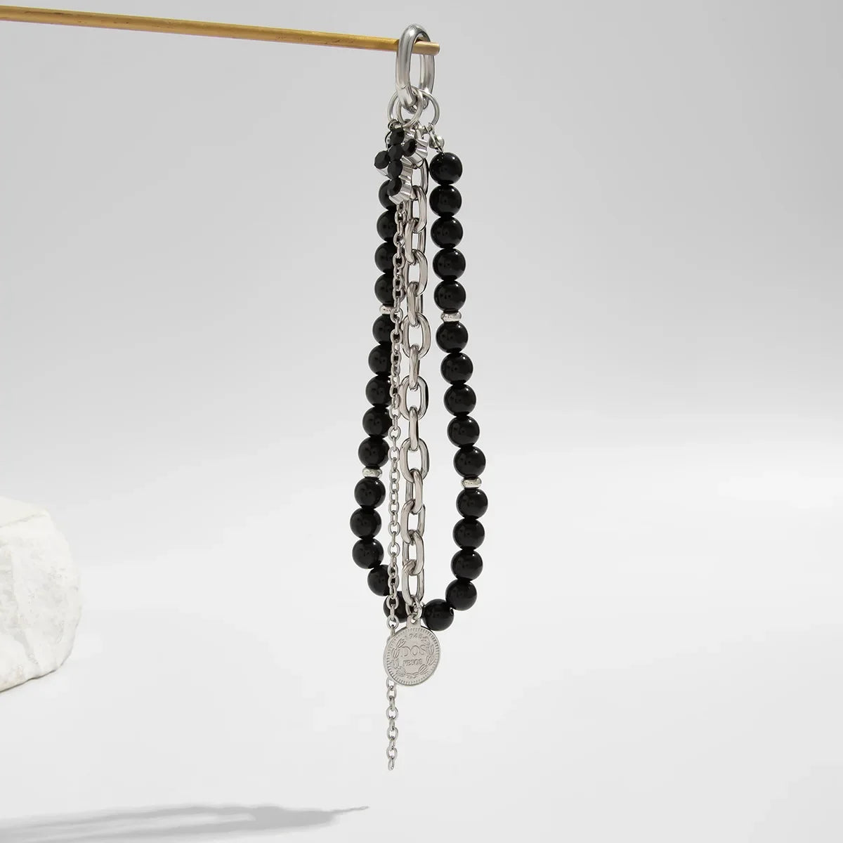 2025 New Pearl Beadeds Chain Keychain Ccb Peach Heart Bead Bag Chain Pendant Jewelry Accessories Daily Wear Keychain Gifts