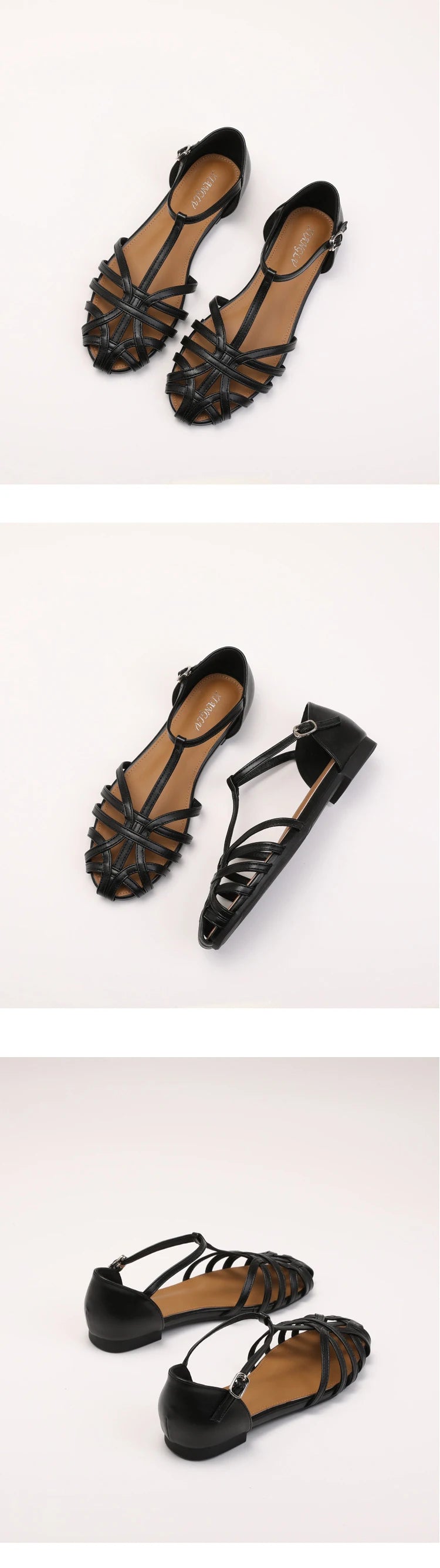 ZAROY Summer Cross Strap Flat Sandals Women Round Toe Ankle Buckle Hollow Casual Roman Sandalia Zapatos De Mujer сандали