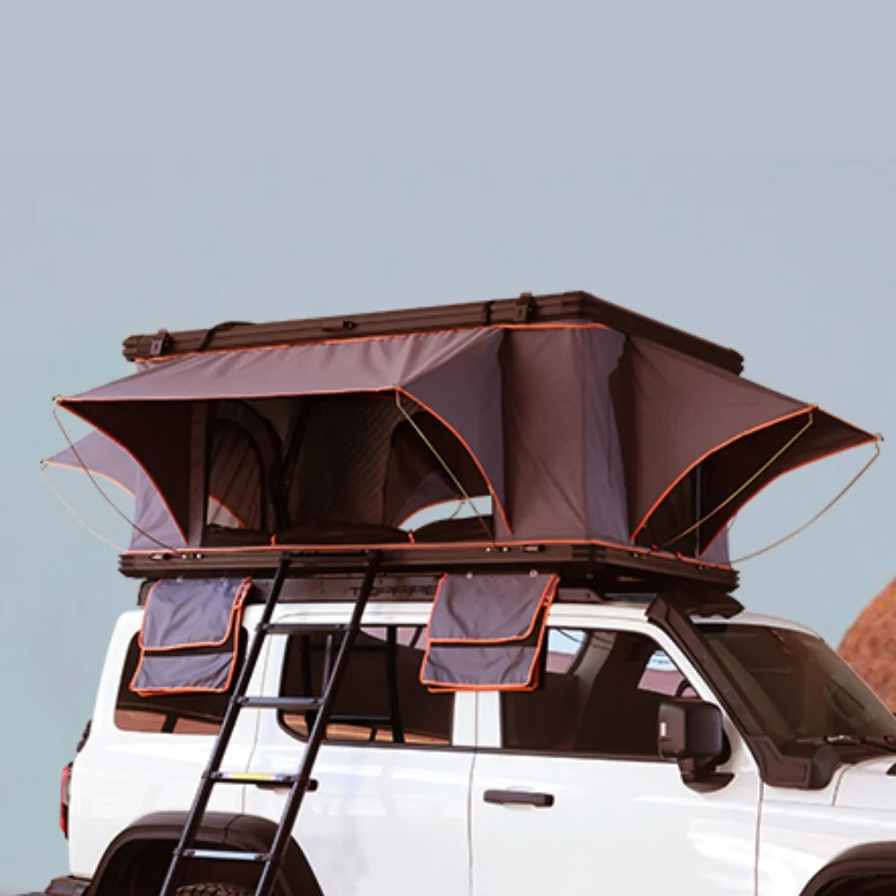 Aluminum Four-Person Rooftop Tent, Hard Shell, Closed Size 212x131x19 cm