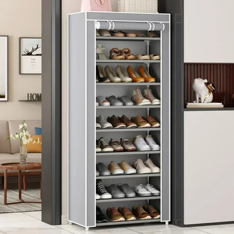Dustproof Shoe Cabinet Economical Shoe Cabinet/simple Shoe Cabinet Entrance/space Saving Shoe Rack/storage Rack with Curtains