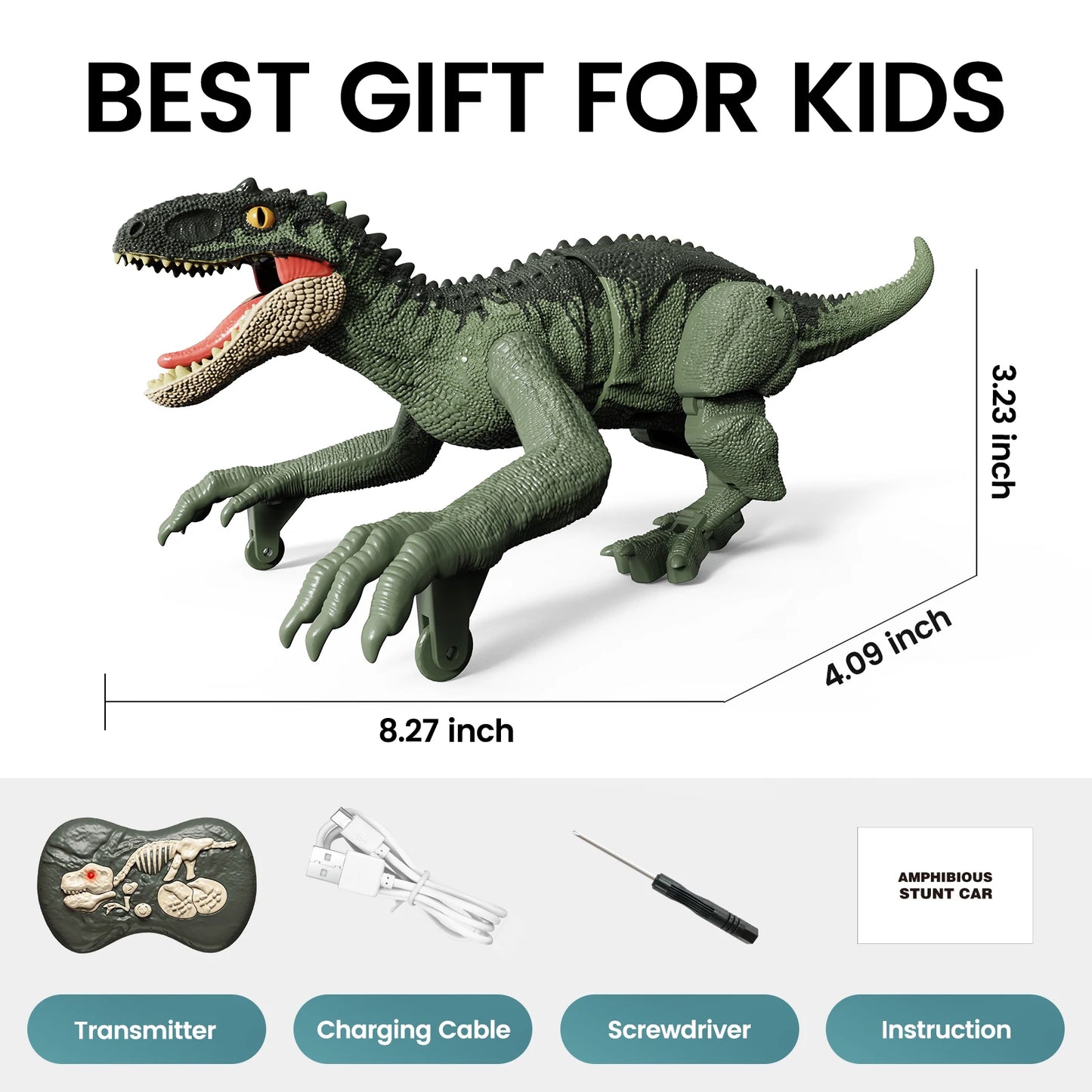 Sinovan Remote Control Dinosaur Toys for Kids, 2.4GHz Robot Walking Dinosaur Toys, Simulation Velociraptor, Gifts for Boys 3-5