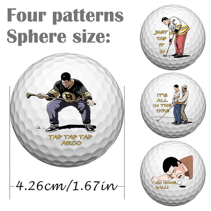 4 Pack Golf Balls Surlyn Two Piece With 4 Distinct Designs