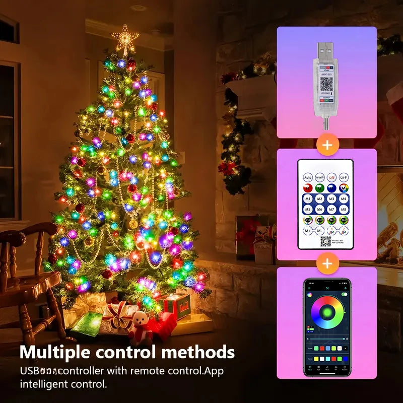 Bluetooth App Controlled LED Curtain Lights with Music Mode
