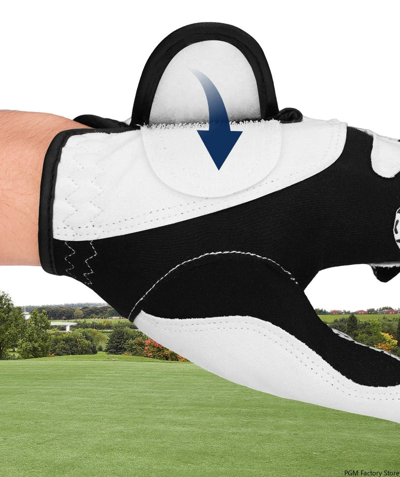 PGM Professional Golf Gloves Microfiber Cloth Fabric Breathable Non-Slip Club Swing Putting Training Glove ST037