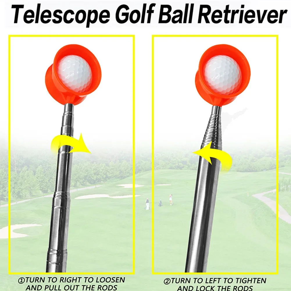 10/8 Sections Golf Ball Picker Telescopic Golf Ball Retriever Retriever Pick Up Grabber Claw Sucker Tools Golf Training Ball Tee