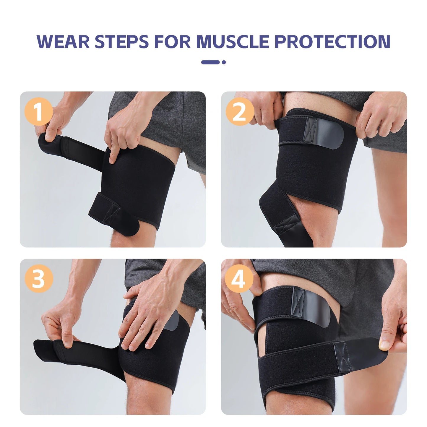 1Pc Large Thigh Support Bracket,Adjustable With Thigh Cover,Used For Groin And Limb Support,Fitness Leg Cover,Leg Protection