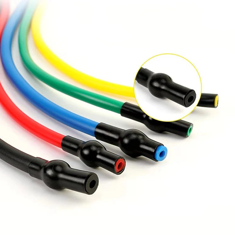 5 Levels Elastic Band With Handles Yoga Pull Rope Elastic Gym Fitness Exercise Tube Band For Home Workouts Strength Training