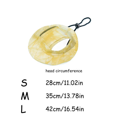 Cat Sun Hat With Ear Holes Cloth Breathable UV Protection