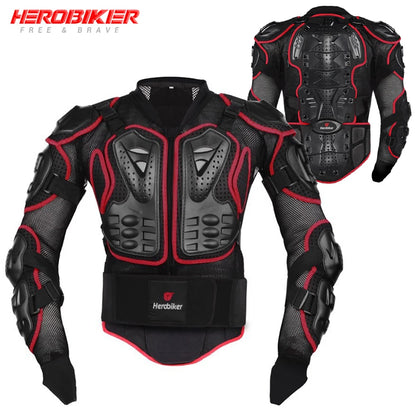 Motorcycle Jacket With Full Body Armor, Unisex, Sizes S To 5XL, Polyester Nylon