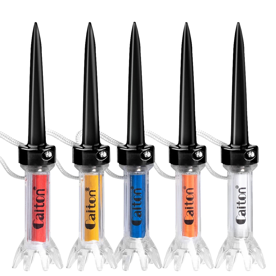 Caiton 5pcs Golf Tee,With Magnetic Plastic Golf Tee, 3 Sizes (79mm/85mm/90mm), 360degree Bounce New Gift,Golf Training Practice