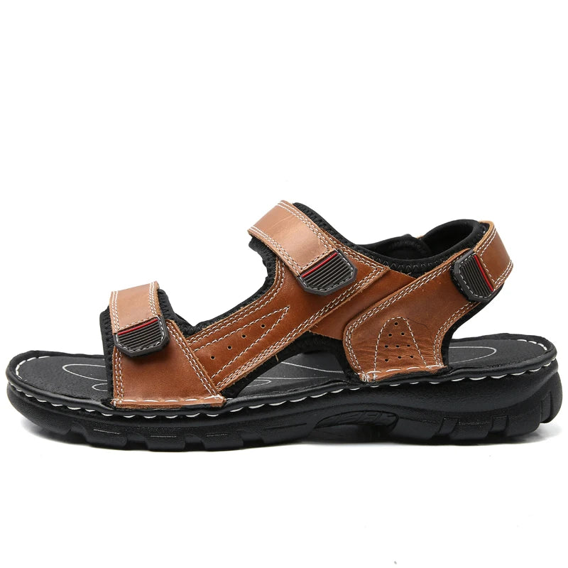Leather Outdoor Men Sandals Casual Beach Sandals 38-48
