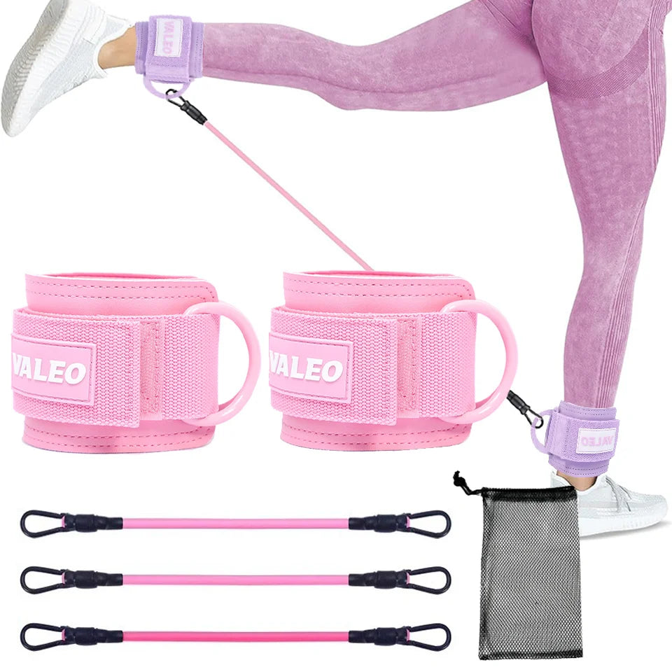 LOOGDEEL Resistance Bands Set Ankle Straps Adjustable Foot Support Padded Cuff Ankle Weight Leg Training Brace Yoga Sport Tool