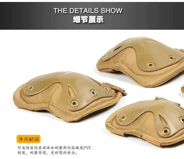 Outdoor Tactical Protective Gear 4pcs Knee Pads Elbow Pads For Cycling Mountaineering Hiking Outdoor Sports Protection