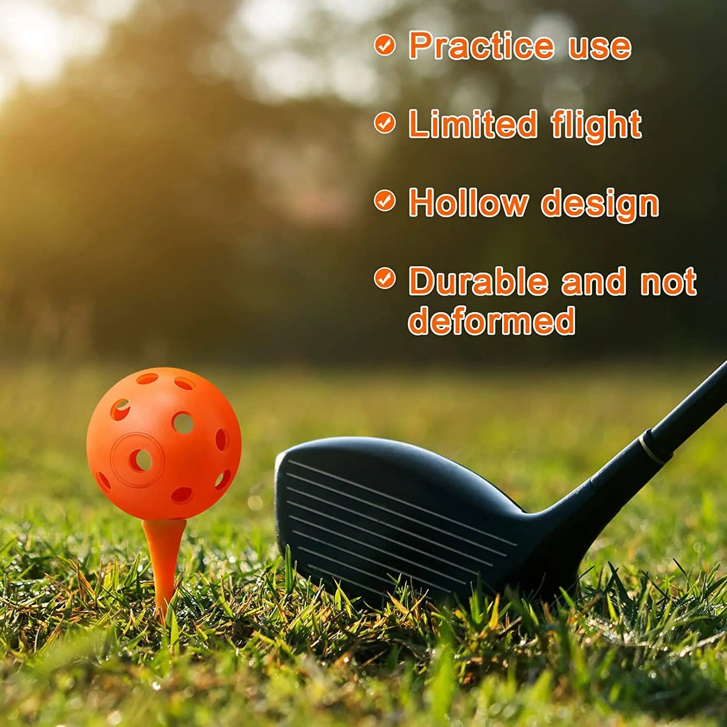 50pcs Golf Practice Ball 42mm 26 Hole Indoor Plastic Golf Ball PE Material Children's Hole Toy Ball JQ58962